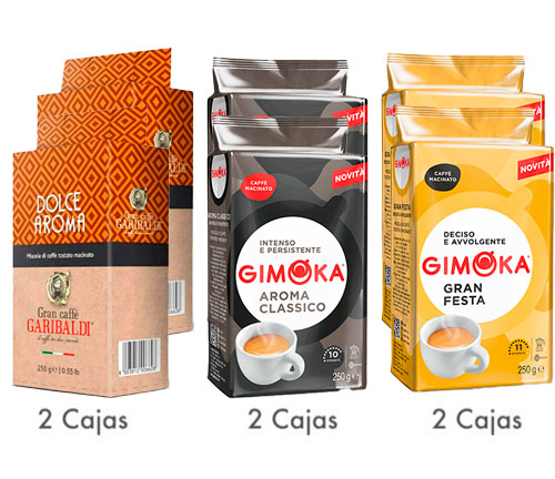 PACK CAFÉ MOLIDO - (Gran Festa x2u. + Aroma Classico x2 u. + Dolce Aroma x2u.)