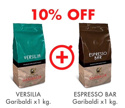 PACK CAF EN GRANOS GARIBALDI (1 Versilia kg + 1 Espresso Bar 1kg)