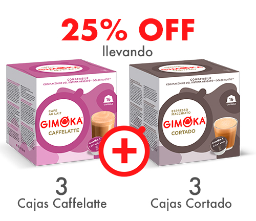 25% OFF LLEVANDO 3 CAJAS CAFEELATTE + 3 CAJAS CORTADO